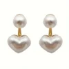 Hypoallergenic Heart-Shaped Faux Stud Earrings