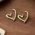 French Simple Irregular Hollow Heart-Shaped Hoop