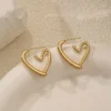 French Simple Irregular Hollow Heart-Shaped Hoop - Image 3