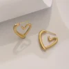 French Simple Irregular Hollow Heart-Shaped Hoop - Image 4