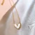 Vintage Elegant Heart-Shaped Mother-of-Pearl Pendant Necklace
