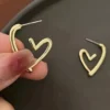 French Simple Irregular Hollow Heart-Shaped Hoop - Image 5