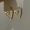 French Simple Irregular Hollow Heart-Shaped Hoop - Image 6