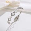 White 4 leaf Clover Bracelet