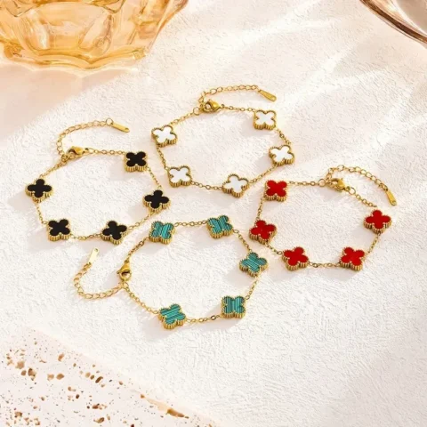 Elegant Four-Leaf Clover Bracelets